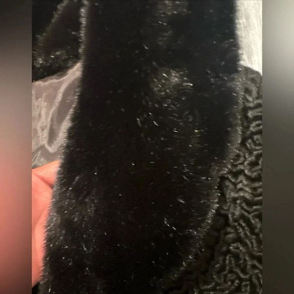 LUXURY PILE VINTAGE 60'S 70'S SZ M KARAKUL LEATHER LAMB
FUR MINK COLLAR COAT - Picture 9 of 9